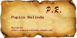 Pupics Relinda névjegykártya